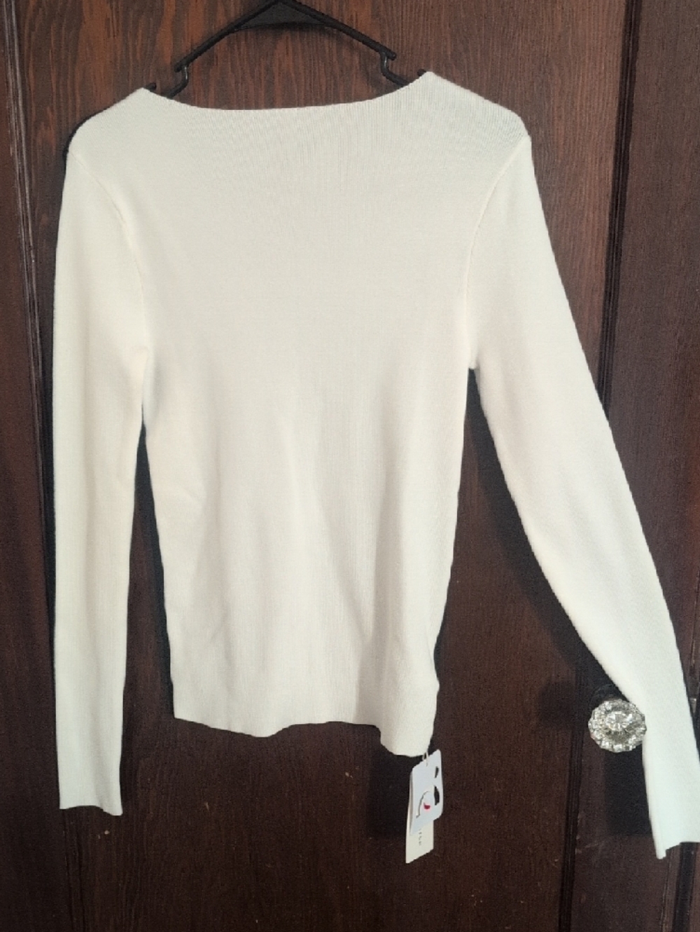Commense Black Crewneck Sweater with White Trim - Picture 3 of 5